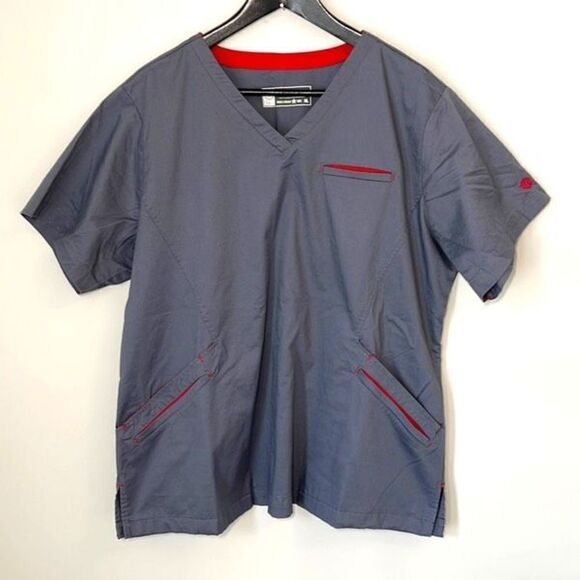 Bio Bring it On Medical Scrub Top.‎ Size XL Gray - Picture 1 of 9